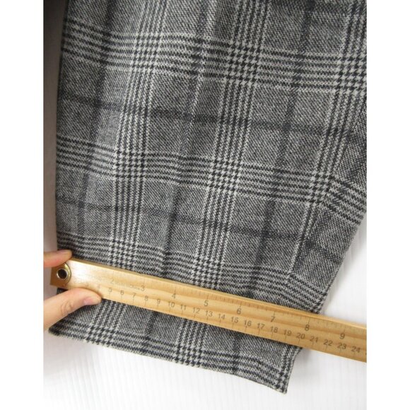 Labour Union Pants 34 Wool Trousers Plaid Pleated Button Fly 34X29 NEW - Picture 7 of 13